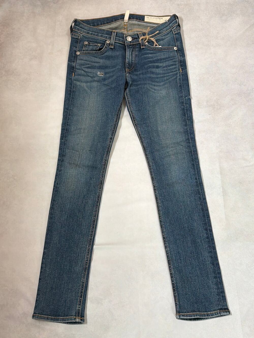 Rag & Bone Size 24 Skinny Capri Jeans Low Rise Y2K Cropped Denim Blue
